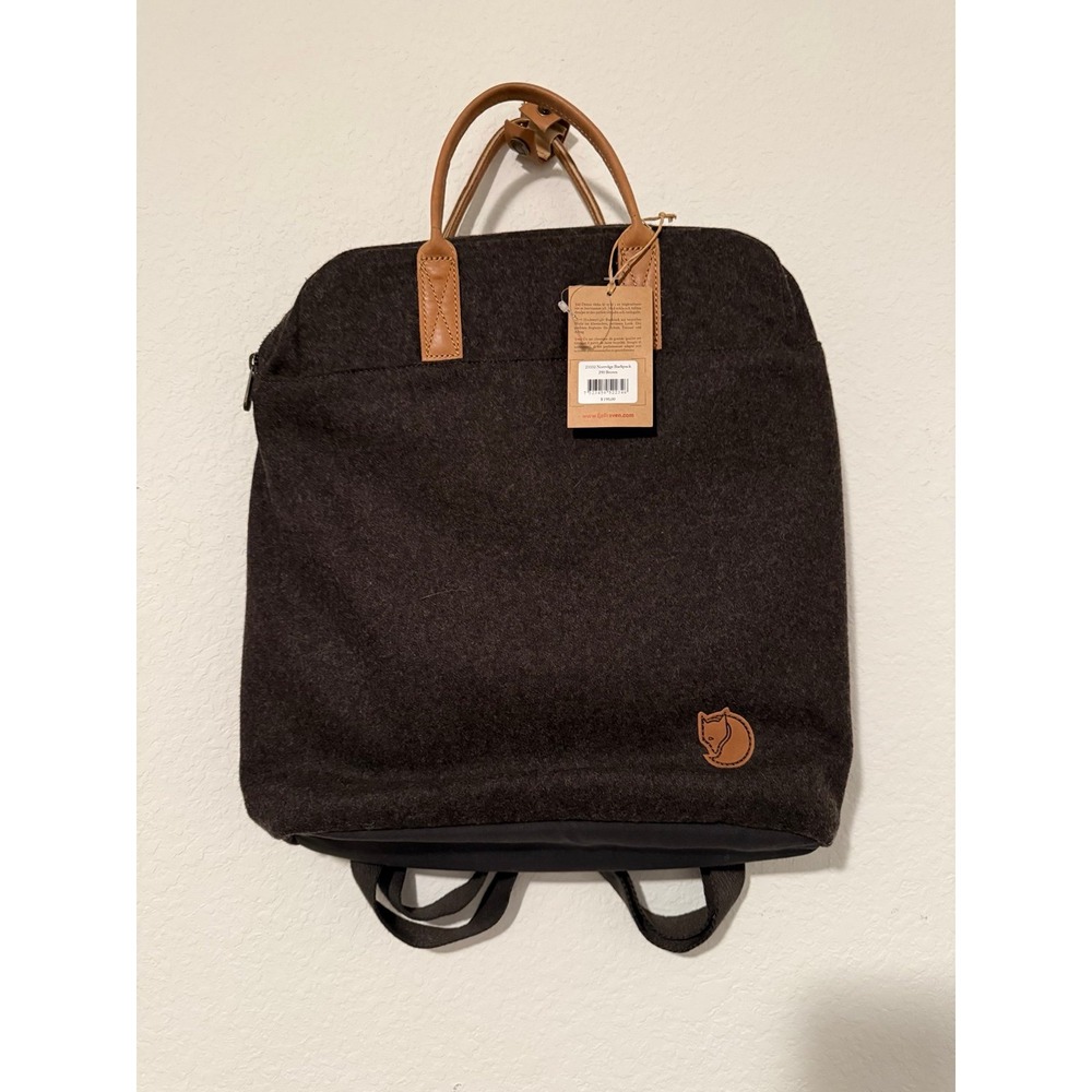Fjallraven Norrvage Briefpack Brown Recycled Wool Backpack 23332 NWT